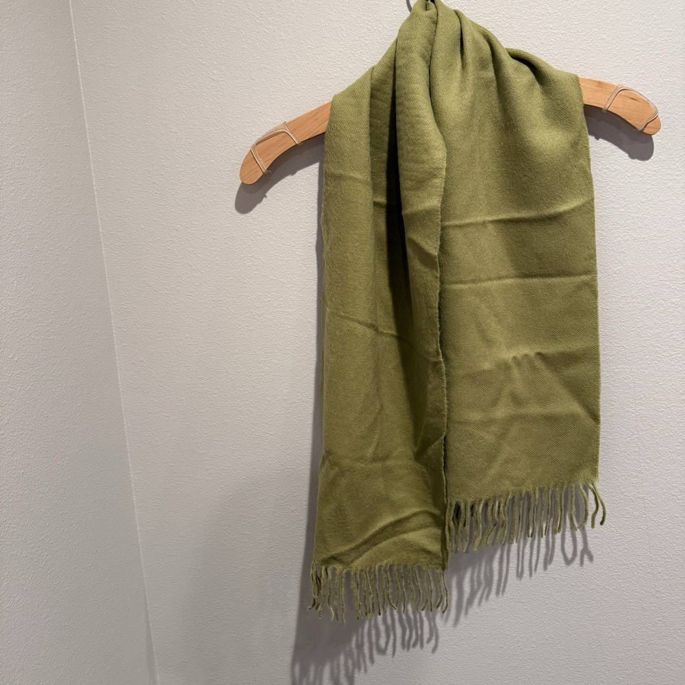 Peruvian Connection Scarf - 100%‎ Baby Alpaca - Fringed Ends Pea Green 12"x 52"